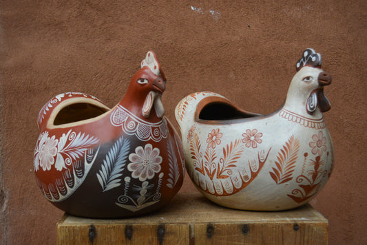Hen bowl - eggs holder Red and Sand