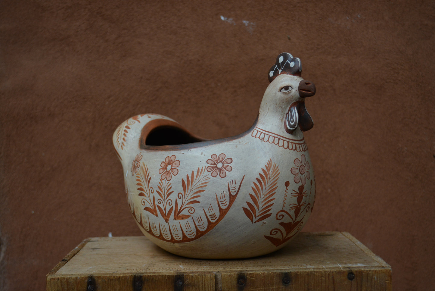 Hen bowl - eggs holder Red and Sand