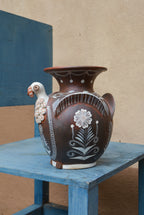 Turkey Flower Vase - Brown and Sand