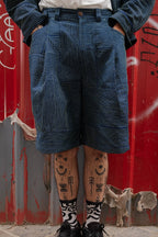 Long shorts  - Jean and Turquoise thread