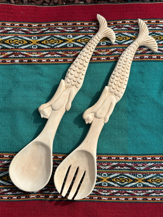 Wooden Utensil Set - mermaid