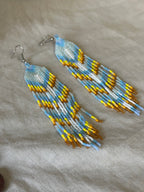 Beaded earrings - snow & sunset