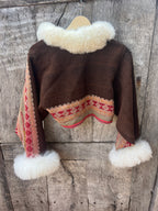 Alpaca fur jacket - Upcycled Bomber Cropped Jacket - Alpaca wool
