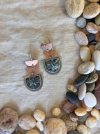 Confetti Copper Chrysocolla Earrings - Sterling Silver and Copper