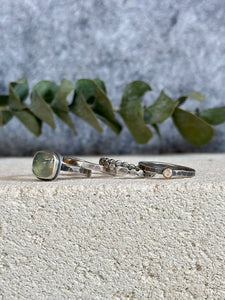 Prehnite Stacking ring Set ~ Set fits 4.75 ~ Sterling Silver