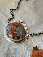 Peanut Obsidian and Sterling Silver Necklace