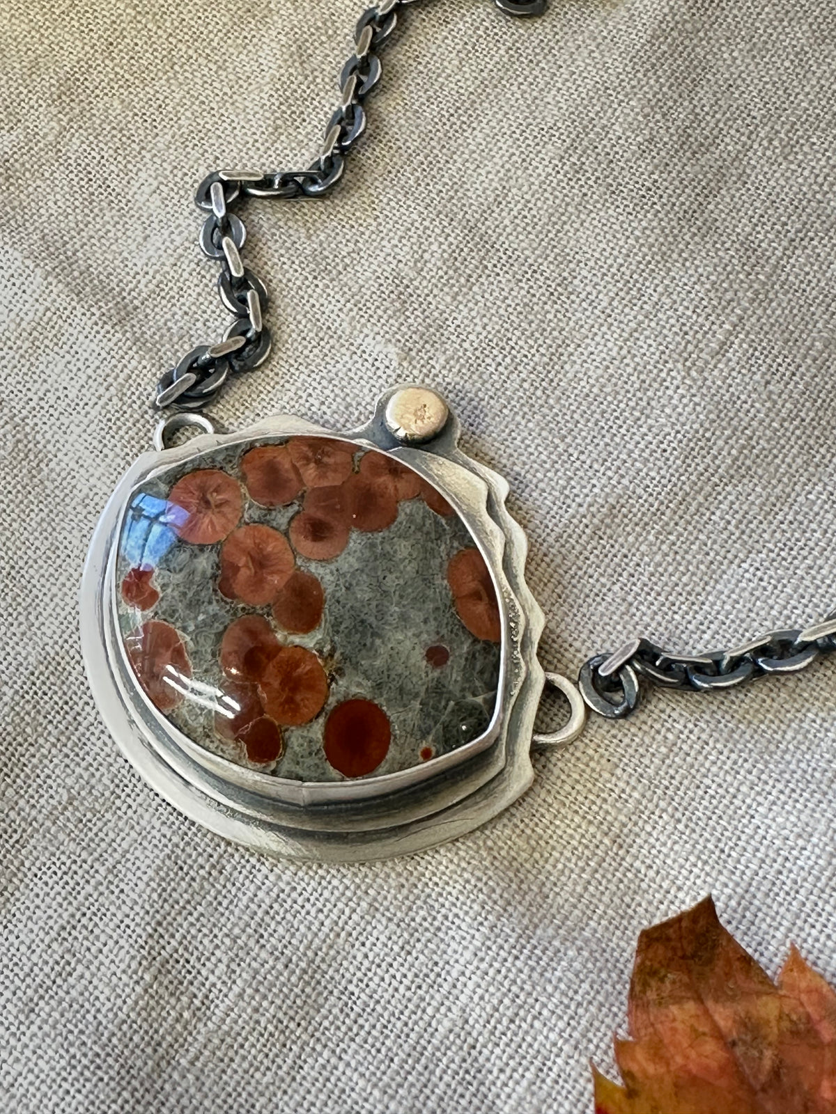 Peanut Obsidian and Sterling Silver Necklace