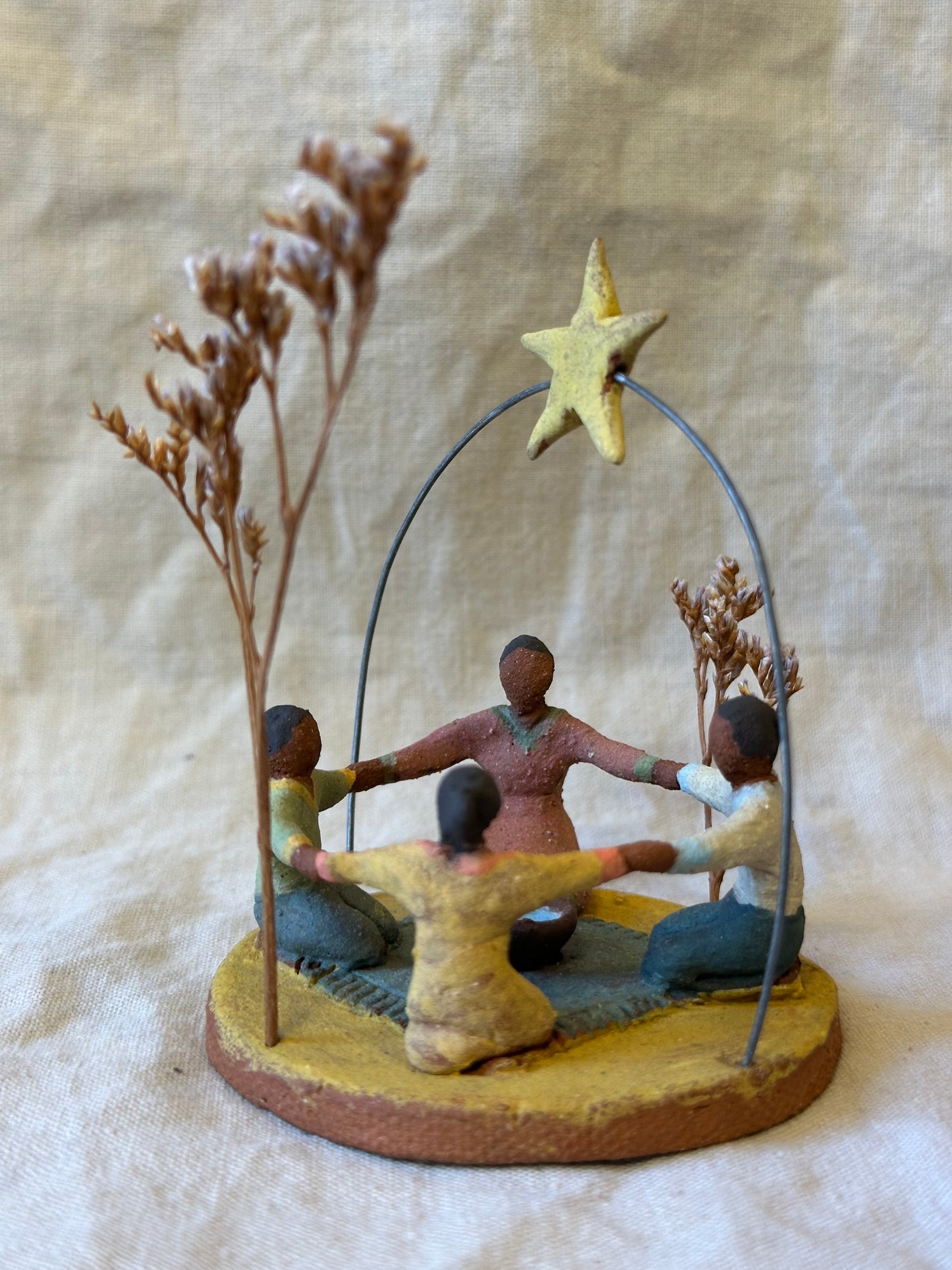 Circle Time with a Star - clay sculpture