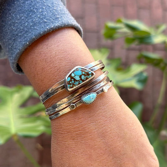 Stacked - Attached Bracelet -  Royston Turquoise ~ Cuff with Movement - ready to ship