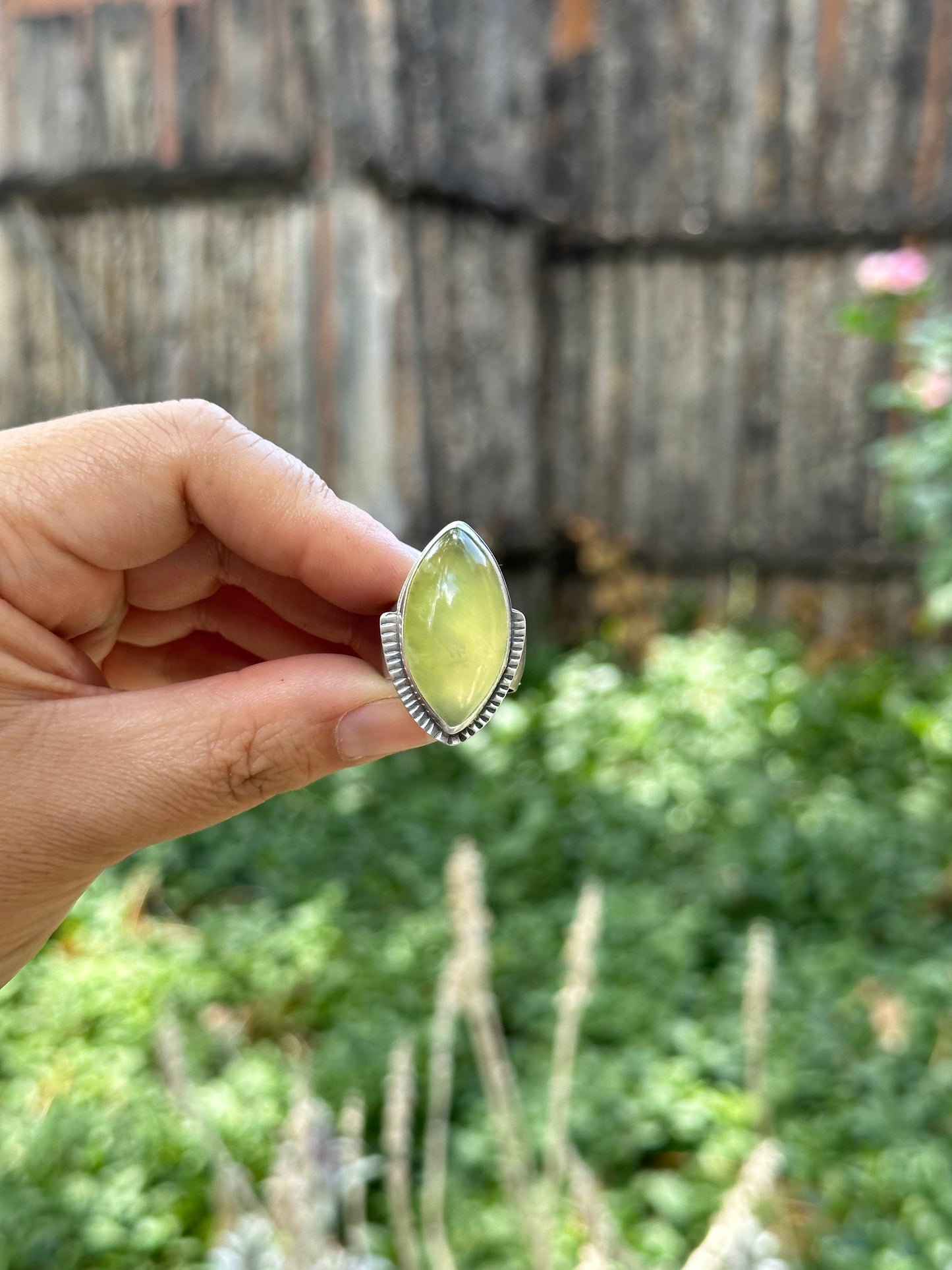 Yellow Chalcedony  and Sterling Silver Ring - Fits perfect a size 6