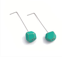 Load image into Gallery viewer, Wood crystals long studs - earrings
