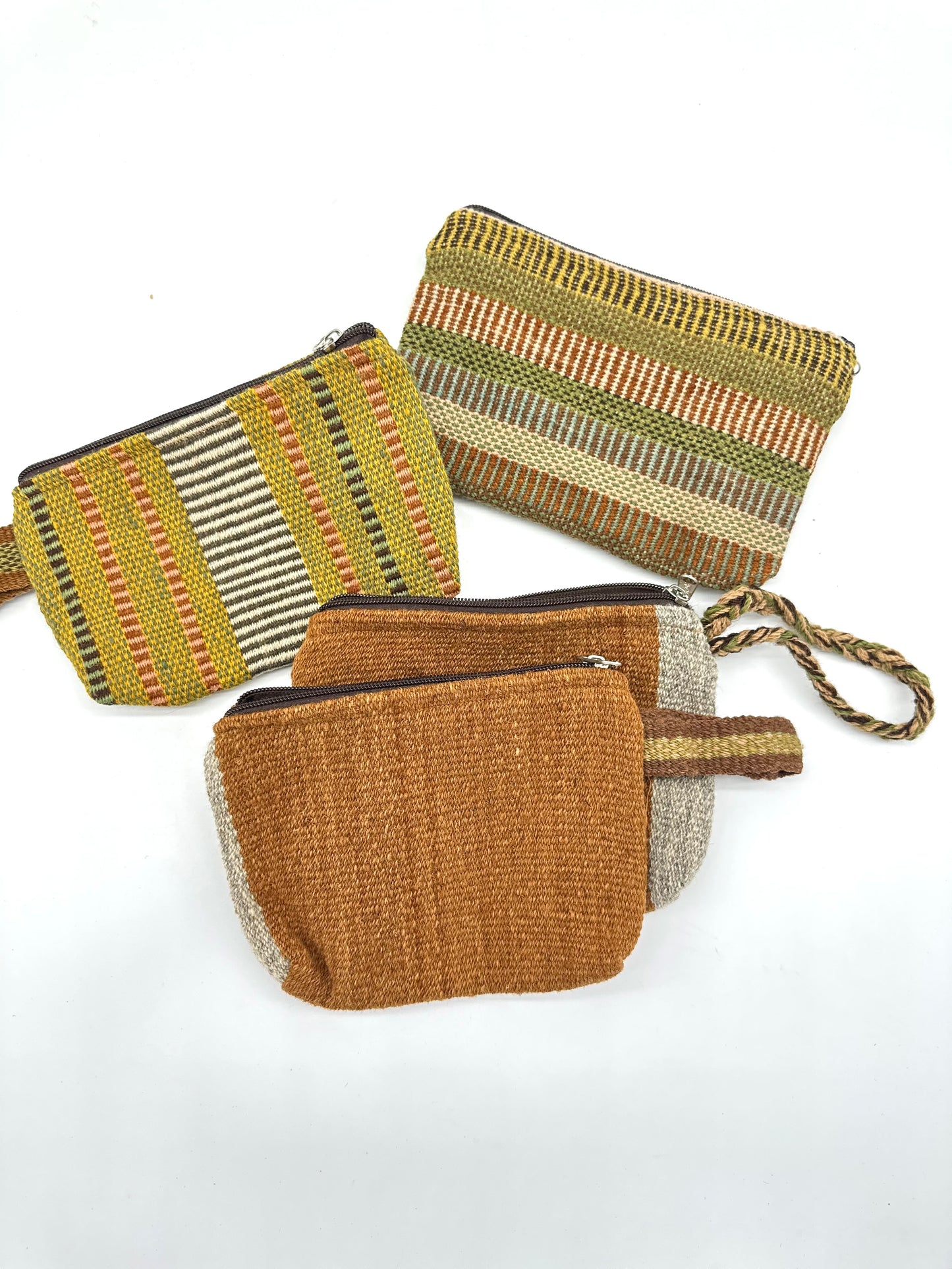 Flat Pouches ~ Earth Tones ~100% sheep wool textiles