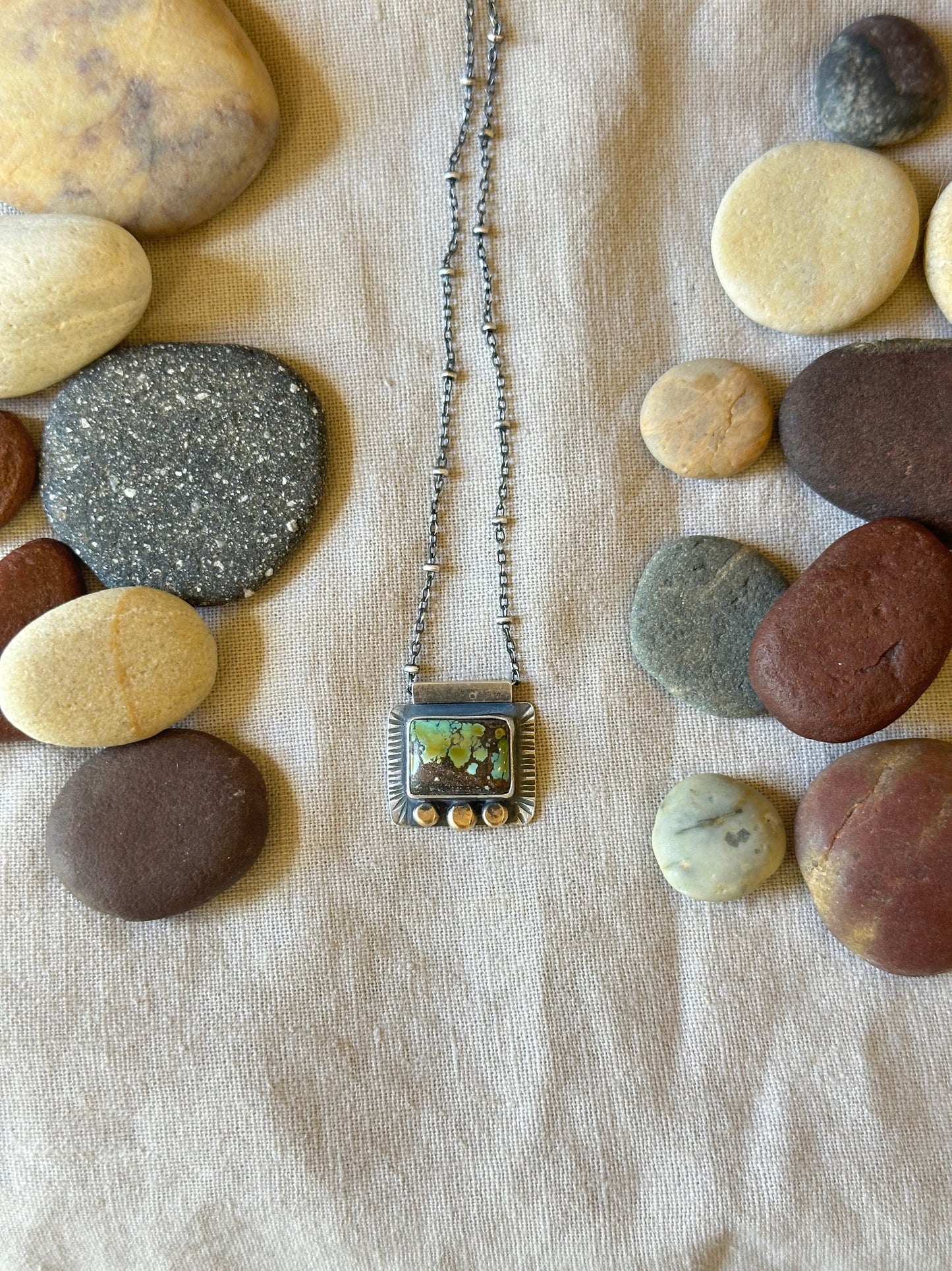 Black Jack Turquoise Necklace ~ Sterling Silver