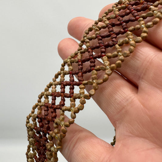 Choker 1.25” - sand and rust ~ Amazonian seeds