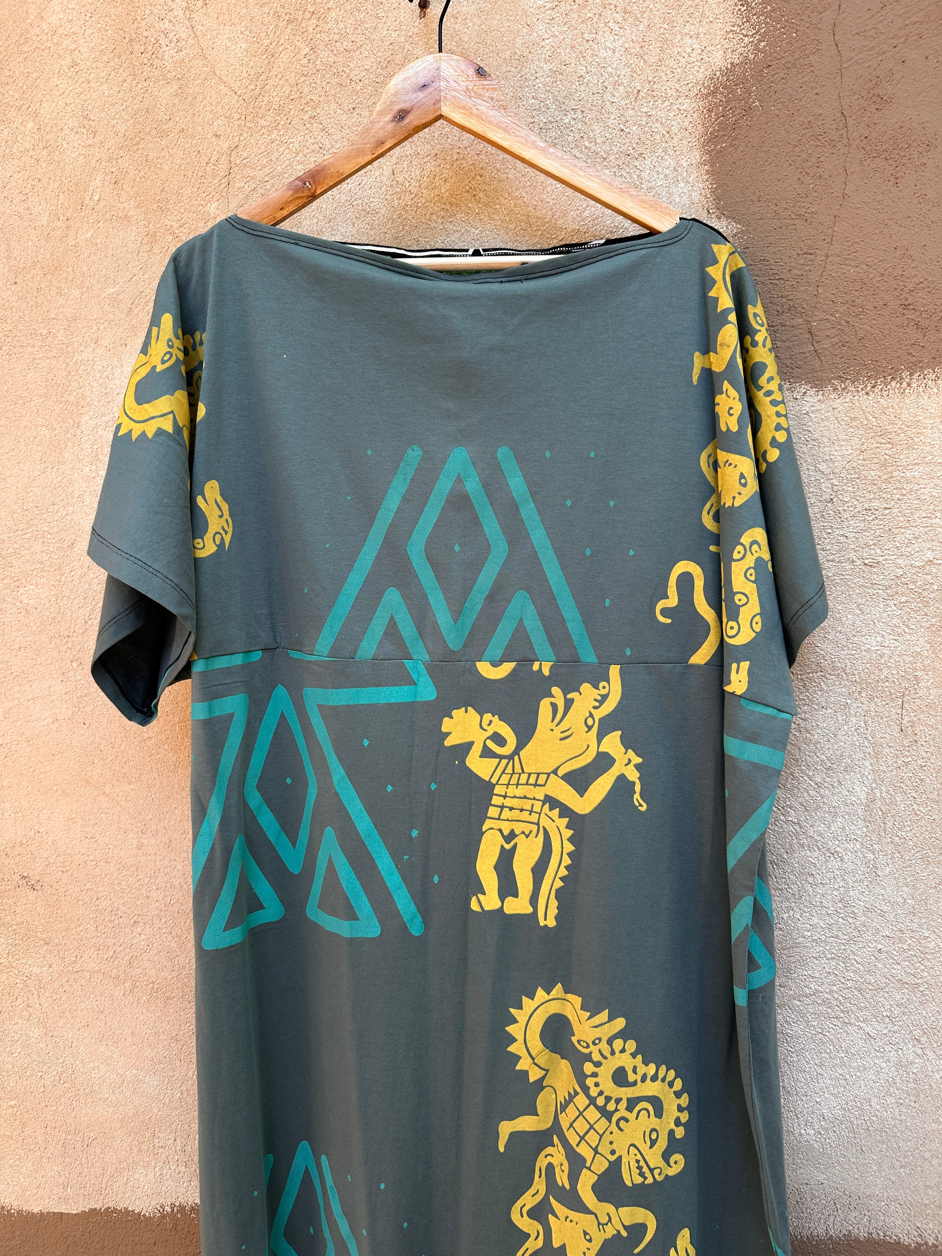 Screenprinted Tunic dress ~ Large ~ cotton