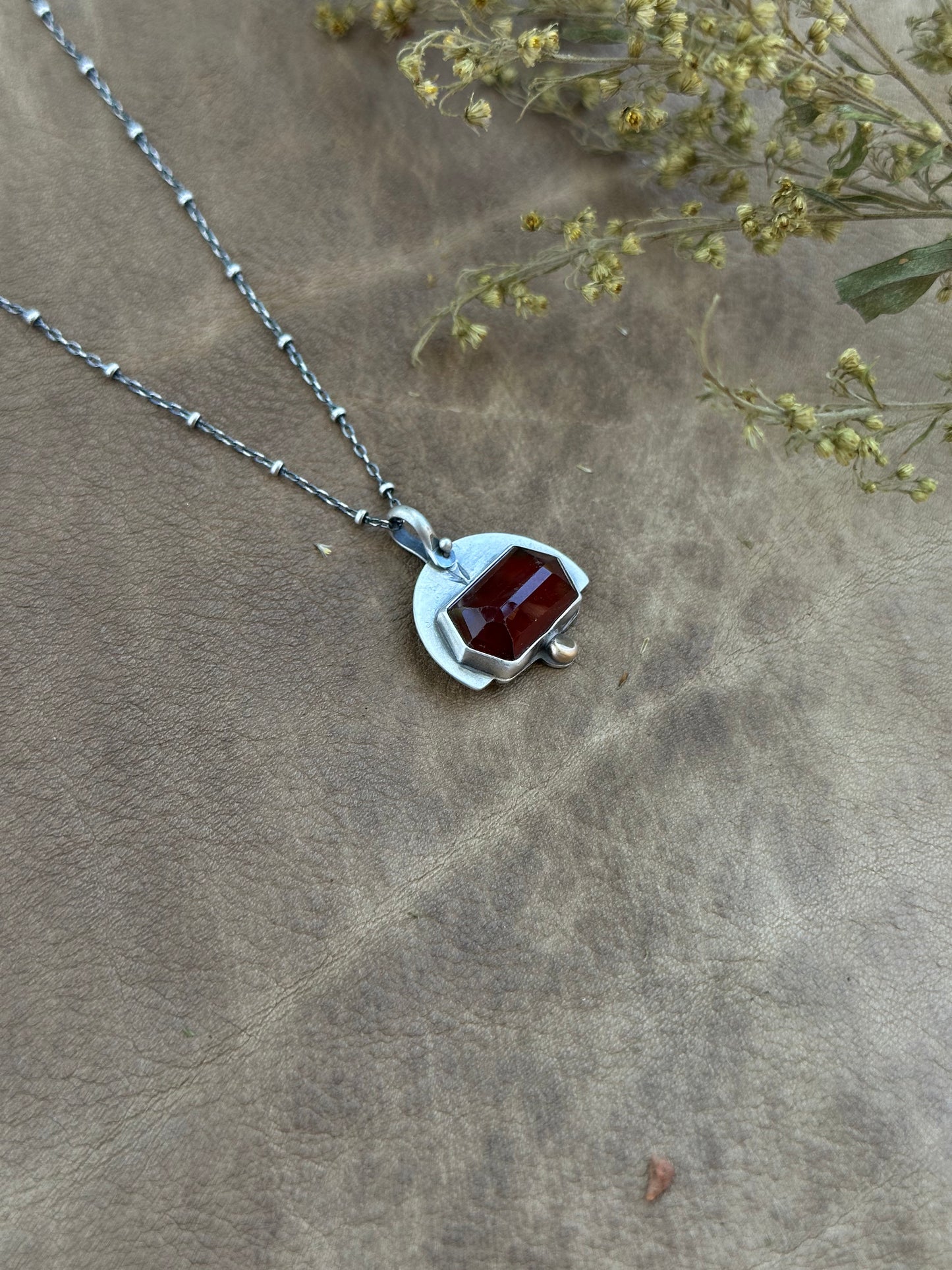 Hessonite Garnet Geometric shape ~ Necklace