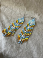 Beaded earrings - snow & sunset