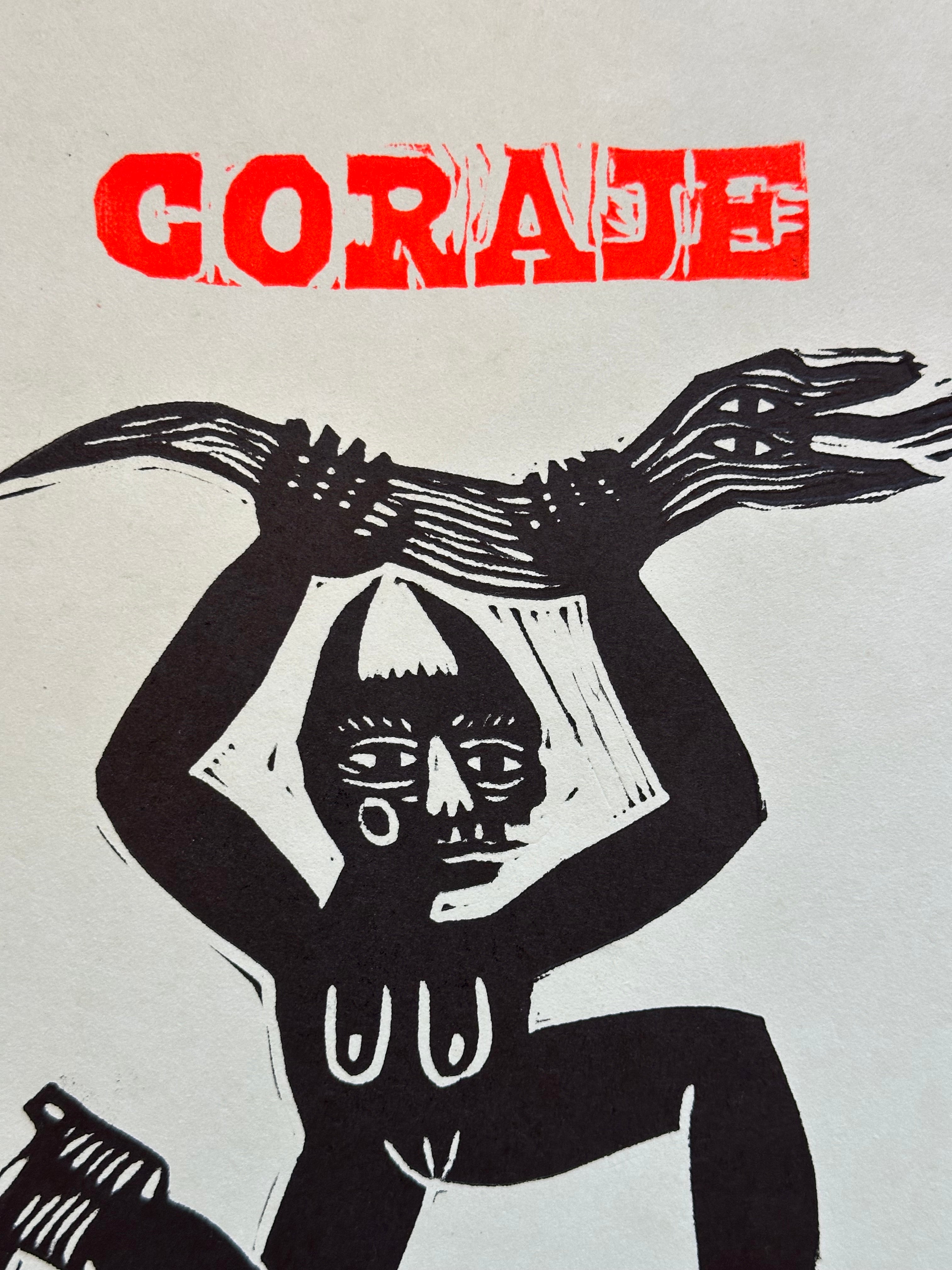 Diabla Coraje - Lino Print 8.5” x 11”