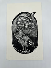 Load image into Gallery viewer, Bird and flower - Lino Print
