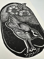 Bird and flower - Lino Print