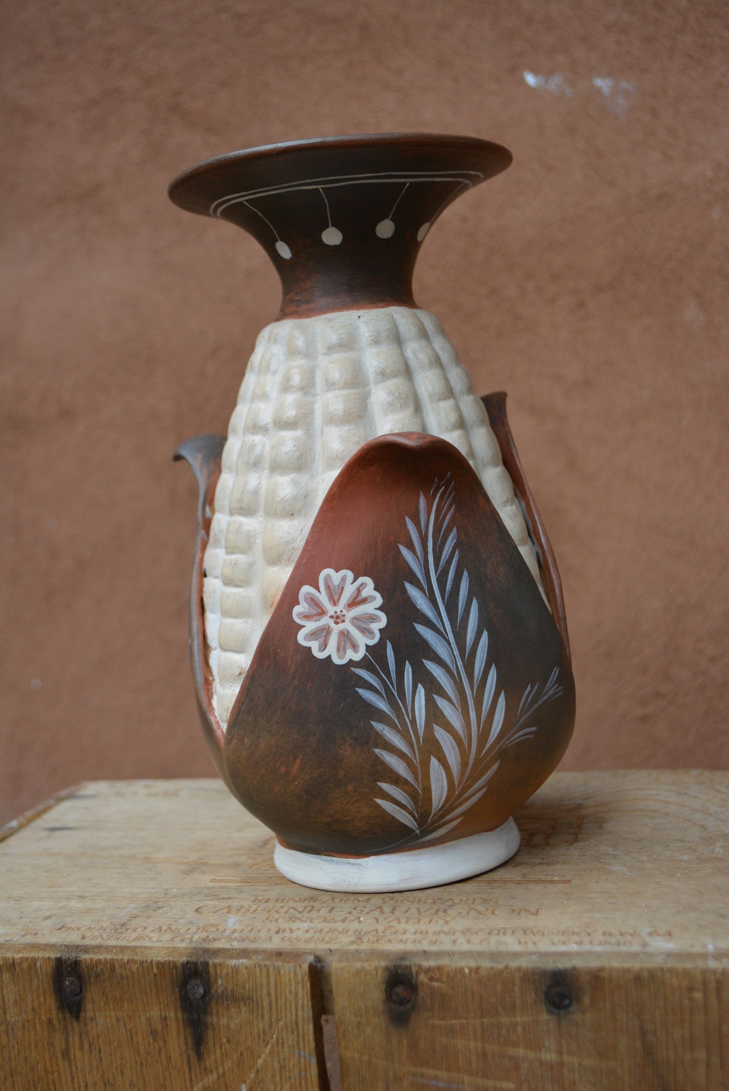 Corn vase ~ Brown and Red