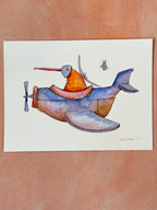 10x12 framed ~ Migrantes - Original illustrations