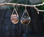 Mexican Agate dangle earrings - Sterling Silver
