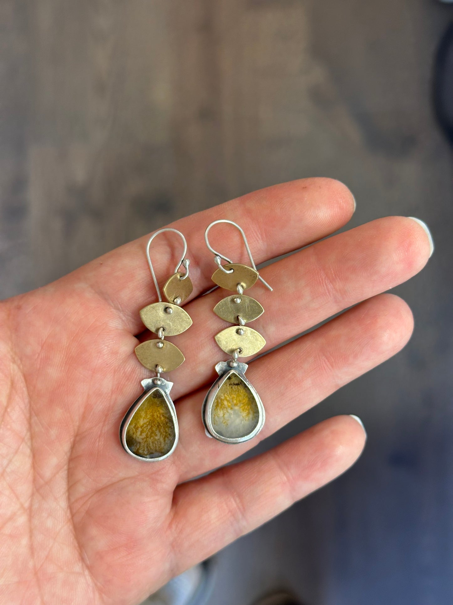 Dendritic Agate ~ Sterling Silver and brass