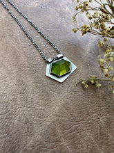 Load image into Gallery viewer, Diopside Geometric Necklace ~ sterling silver
