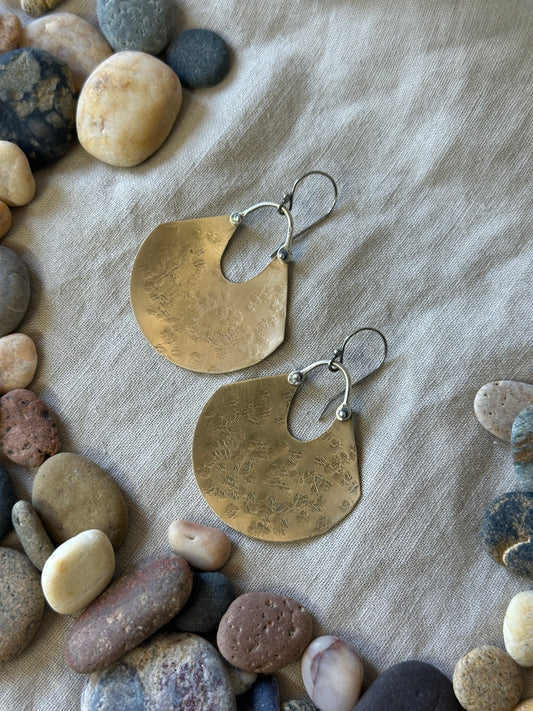 Brass & Sterling Silver ~ Geometric Earrings