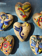 Ceramic Heart with Blue Hummingbirds Wall Art - Limited Edition
