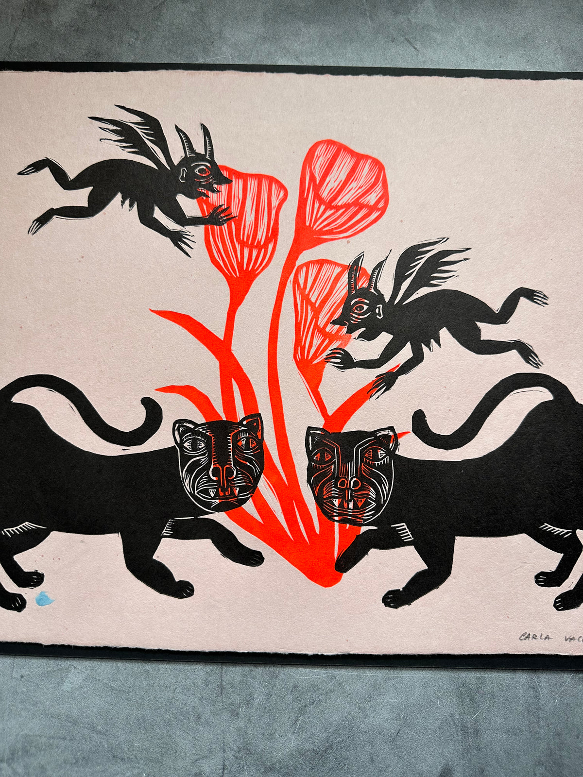 Sin Titulo - Papel Ceiba - Lino Print 12" x 15”