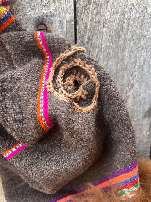 Alpaca fur jacket - Upcycled Bomber Jacket - Alpaca wool