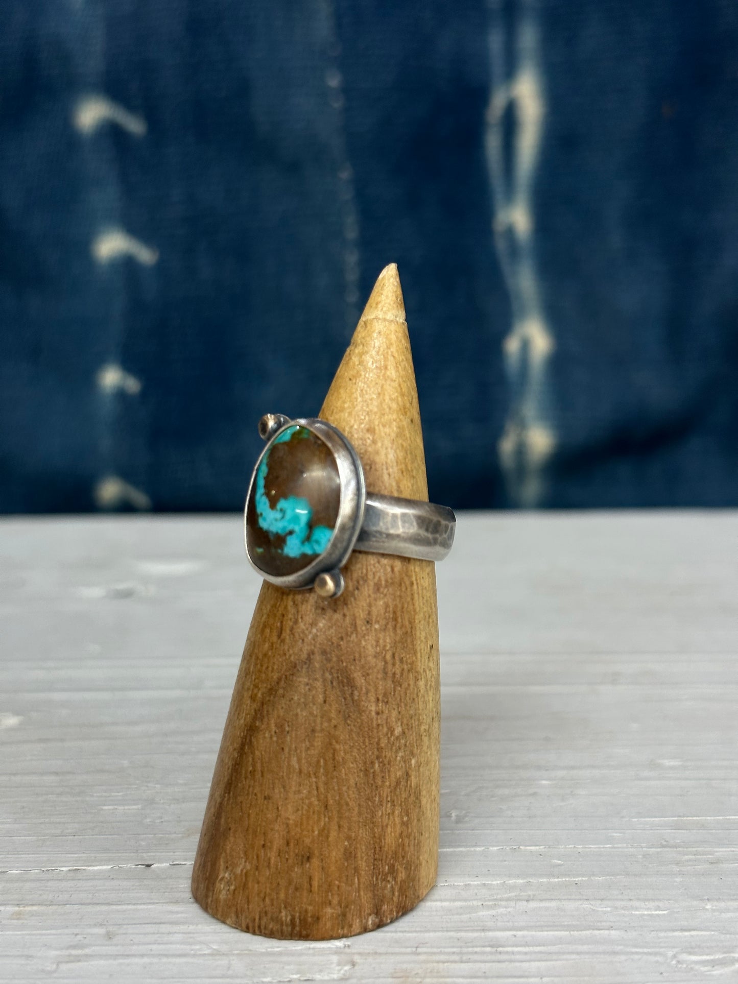 Blue Moon Turquoise ~ sterling silver ring - Size 8