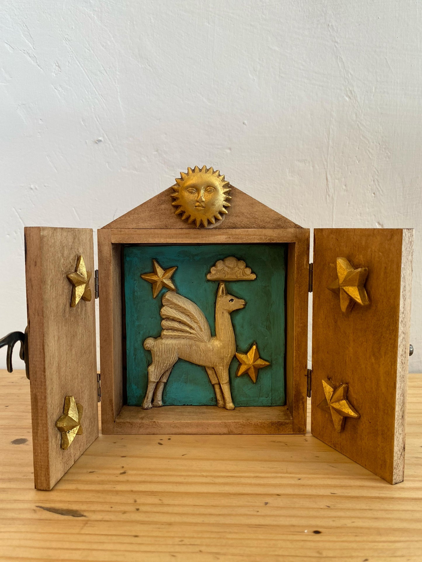 Retablo Solid Wood “Llama Cosmica"