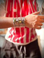 Labradorite - Stacked - Attached Bracelet - Cuff with Movement - ready to ship