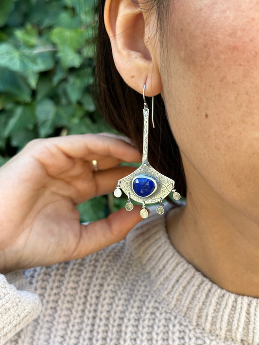 Lapis Lazuli & sterling silver statement earrings