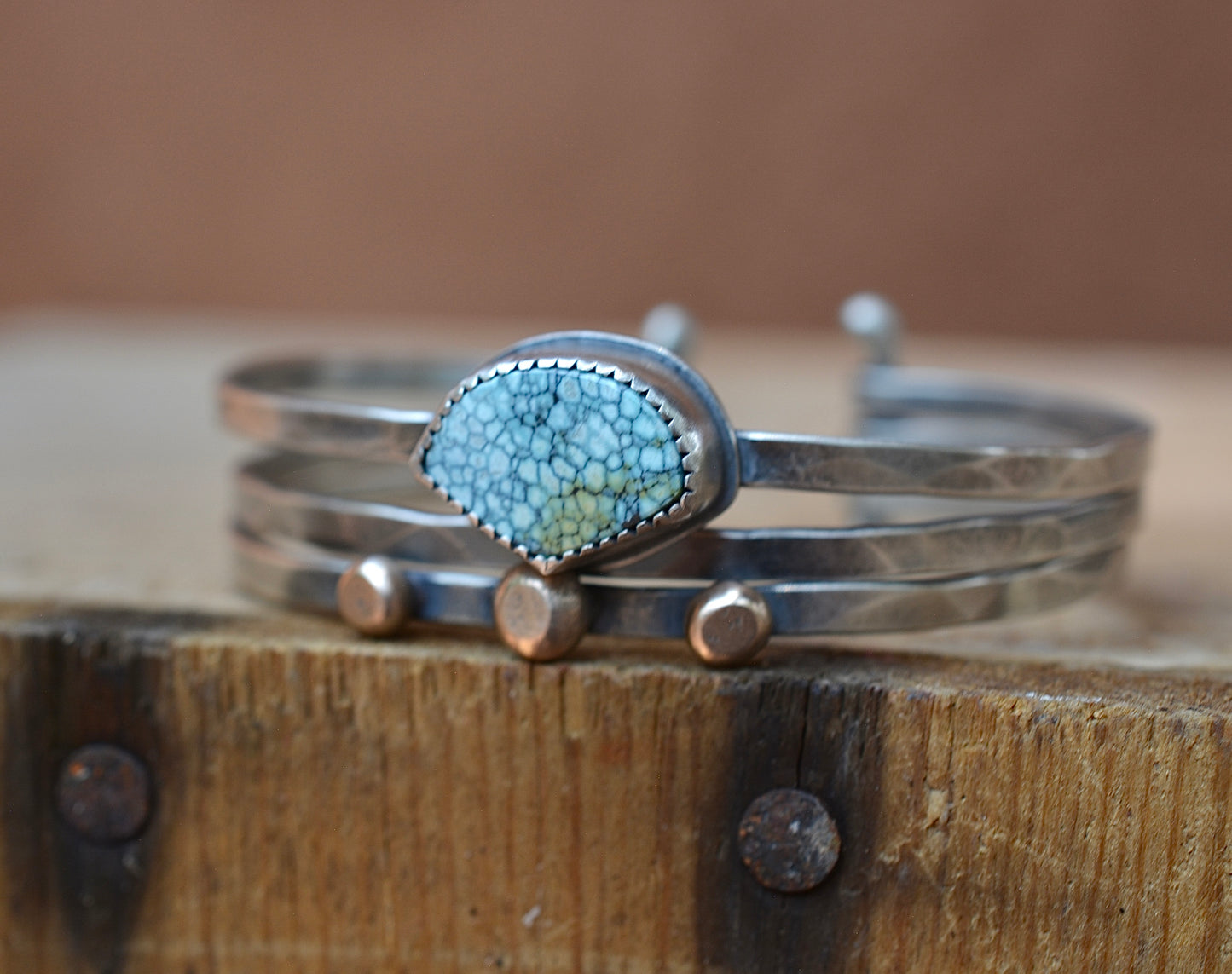 Blue Moon Turquoise Stacked Cuff Bracelet