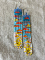 Beaded cloud earrings - Sunset Long