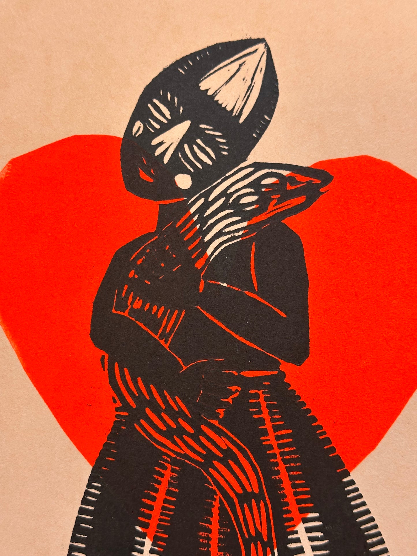 Diabla Corazon - Lino Print 11" x 8"