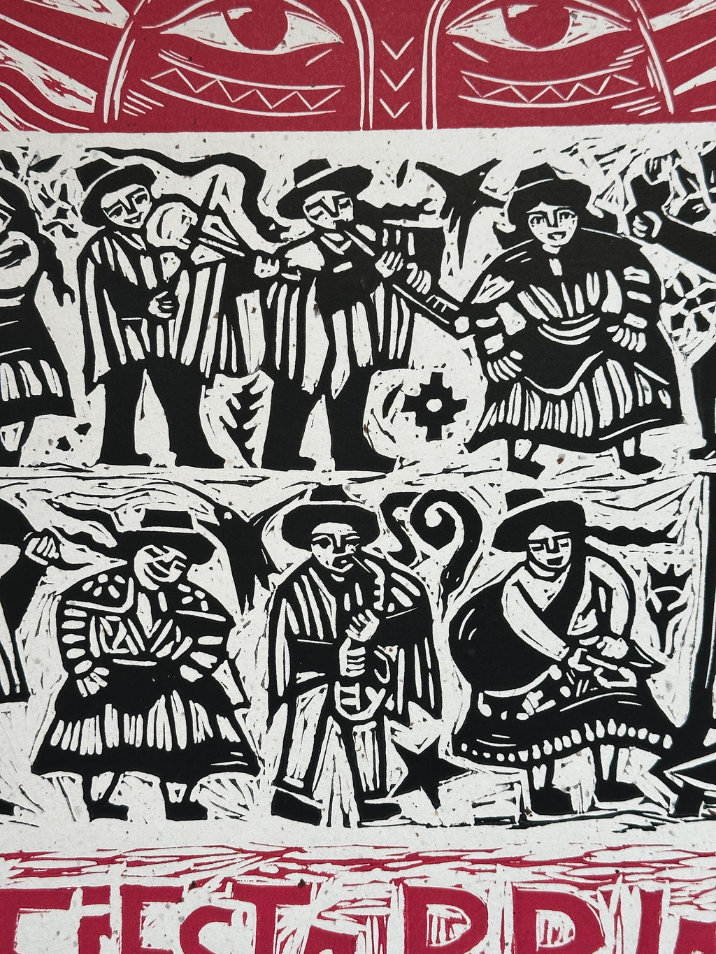 Fiesta Popular ~ Linocut Print - 19.5”x14.5”