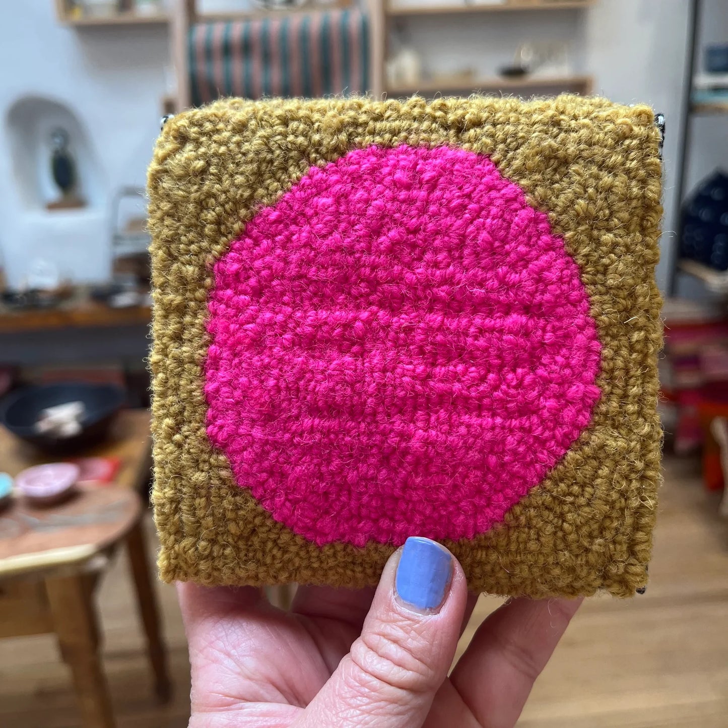 Coasters - neon pink & ochre