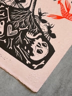 Amó, Cantó y Bailó - Lino Print 12" x 15"