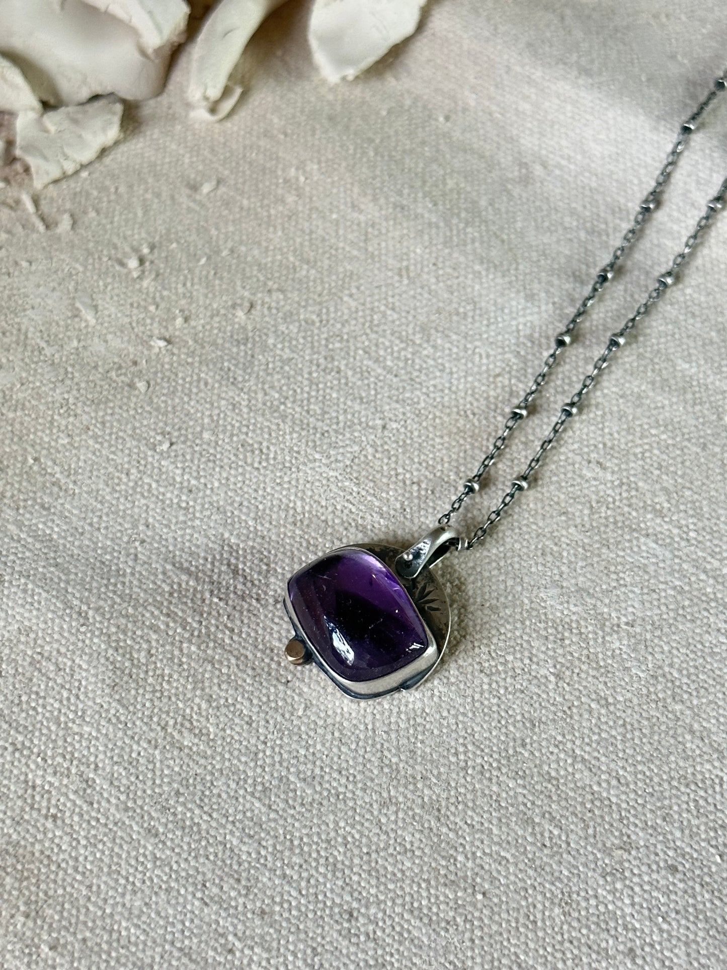 Amethyst & Sterling Silver ~ Sunset Necklace