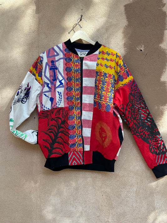 Upcycled Jacket ~ Screen Printed ~ Large
