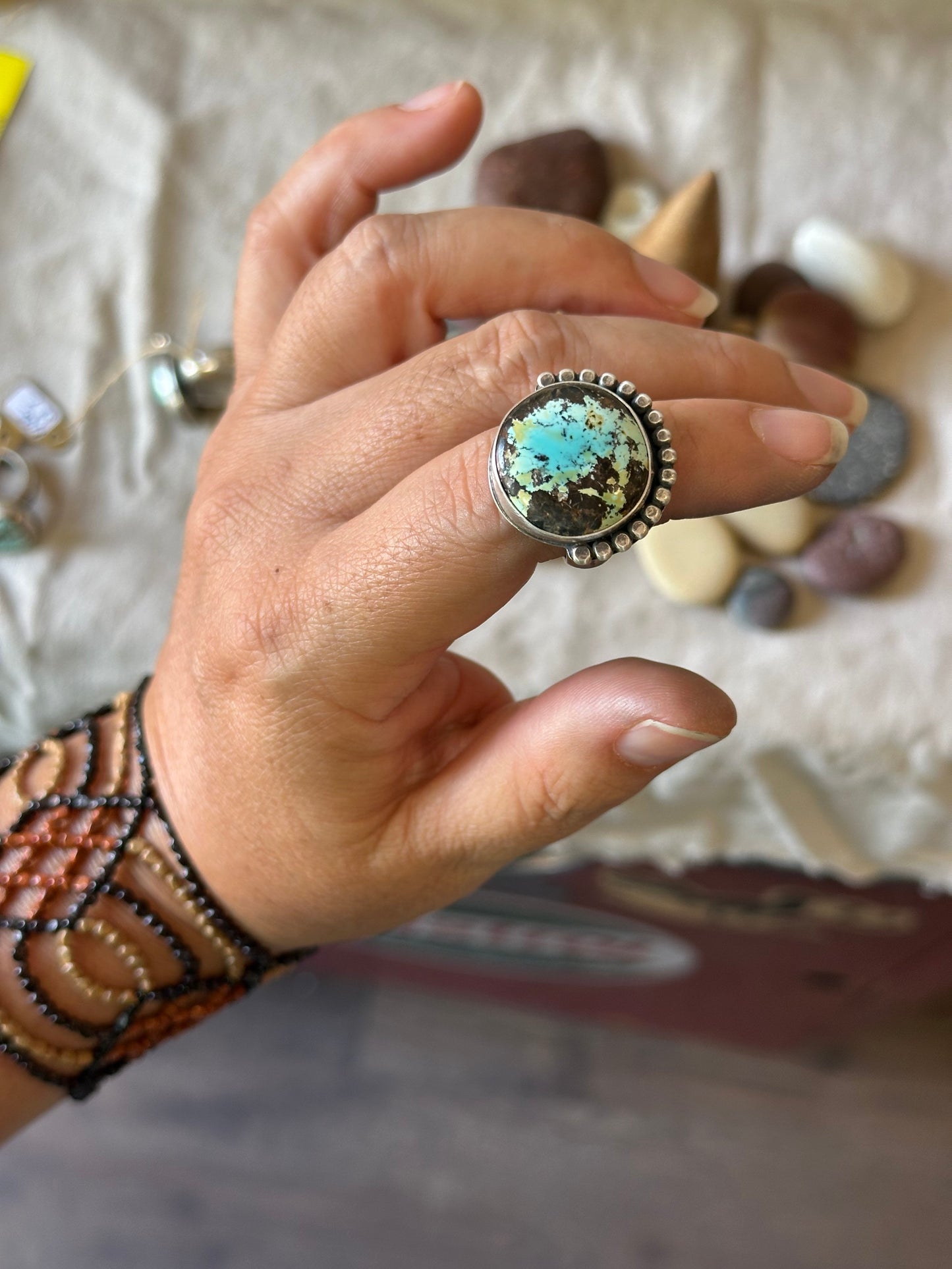 Blue Moon Turquoise and Sterling Silver Ring - size 6