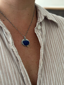 Lapis Lazuli & Sterling Silver ~ Sunset Necklace