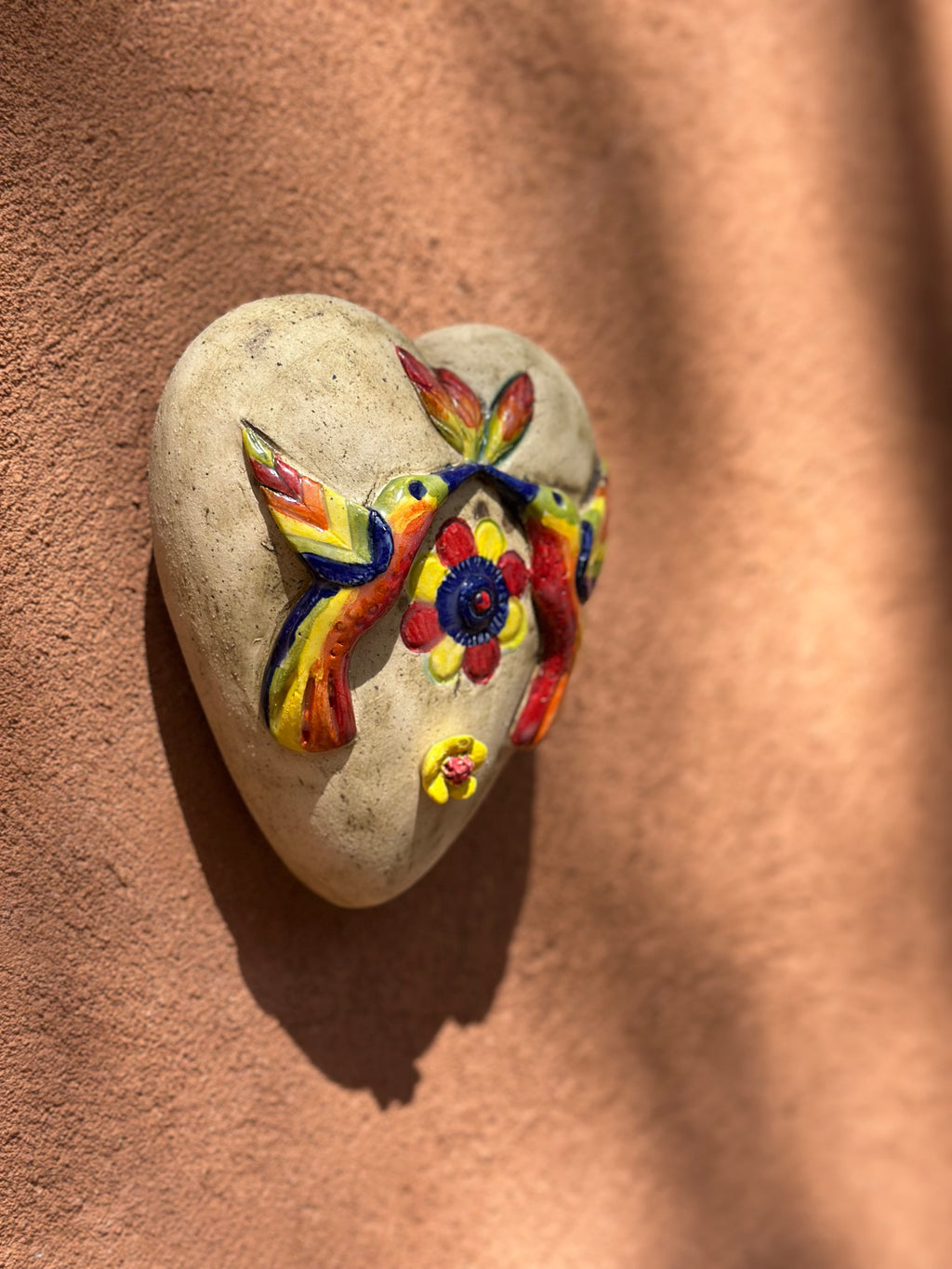 Ceramic Heart with Hummingbirds Wall Art - Limited Edition