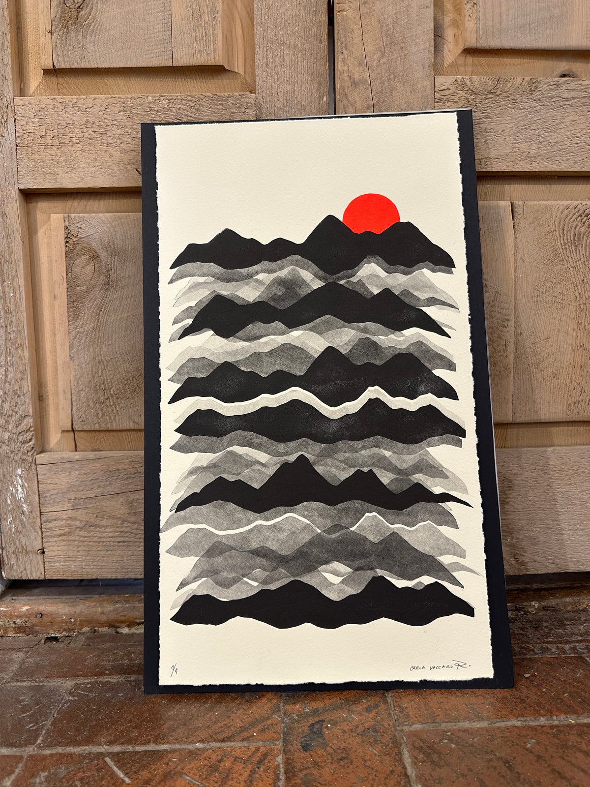 Cordillera - Lino Print 21” x 12”