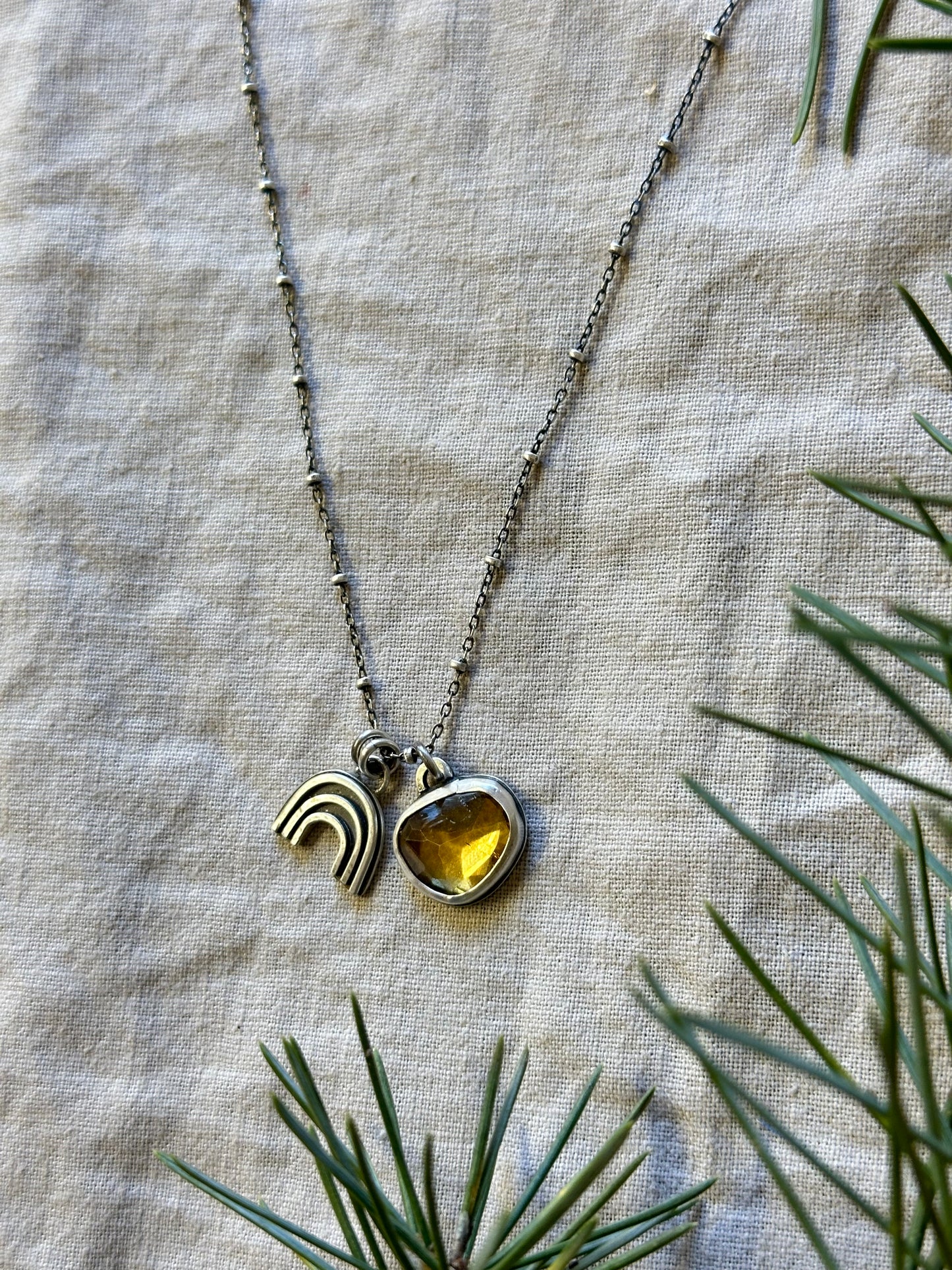 Rainbow and Citrine Necklace